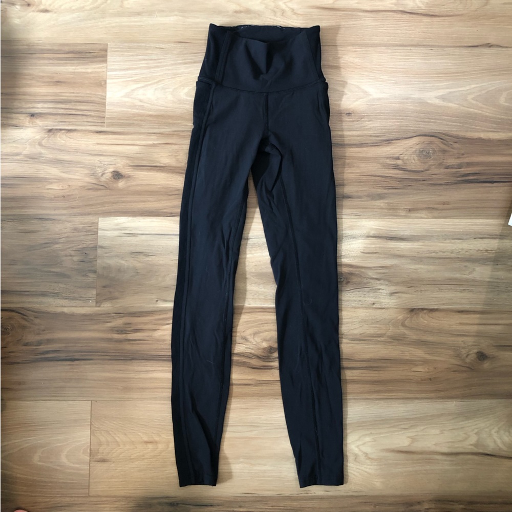 Lululemon high waisted leggings with side thick stretch detail